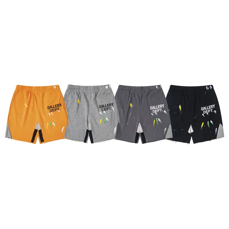 GD01# P144 S-XL Gallery Dept American fashion brand high-quality hand-painted splash-ink stitching casual loose shorts